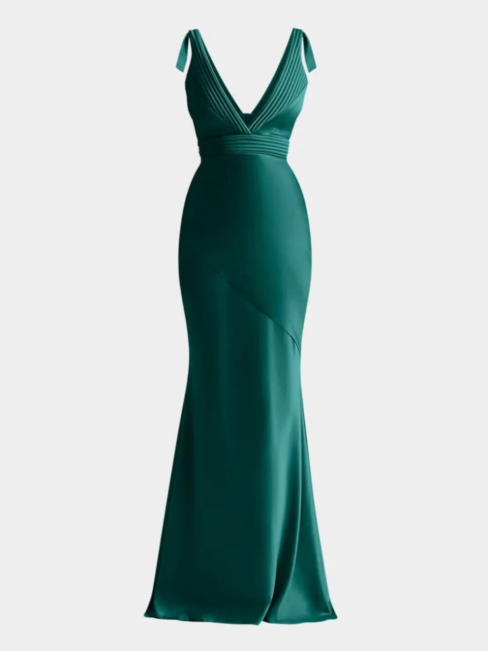 Zhivago Teal Green Plunging V-Neck Maxi Dress